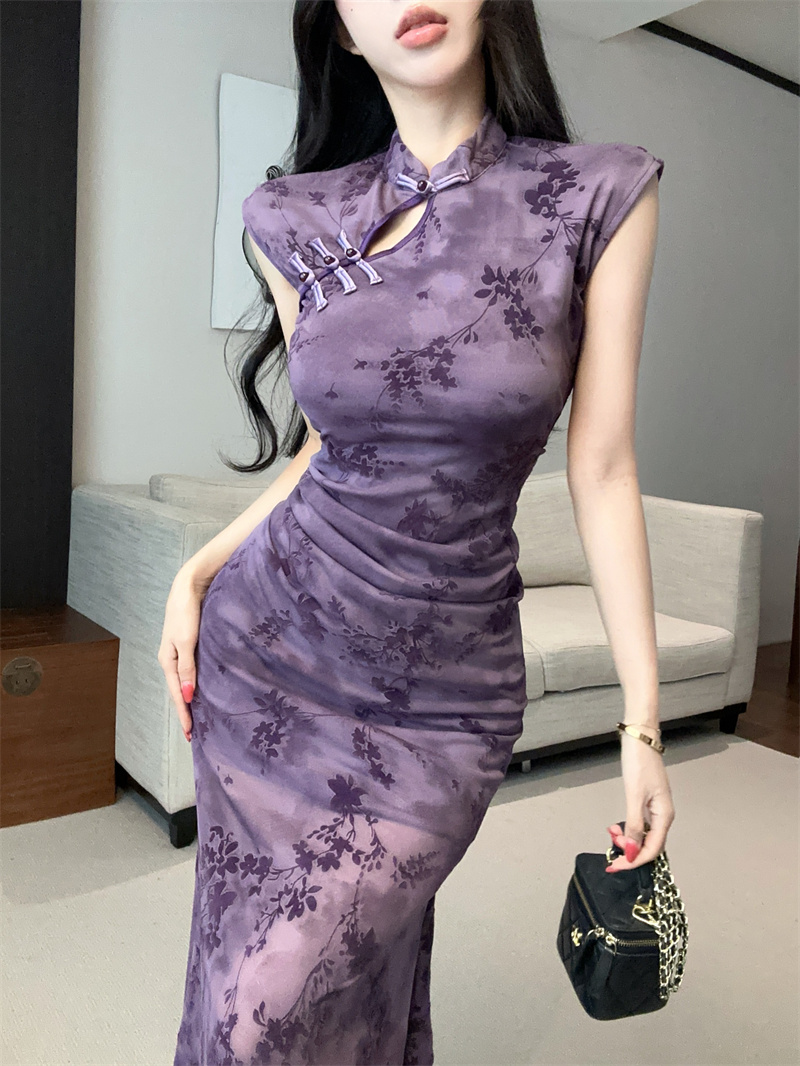 New Chinese Style Sexy Sleeveless Mermaid Dress Summer 2026